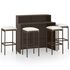  Set mobilier bar de grădină cu perne, 5 piese, maro