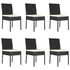 Set de mobilier de grădină, 7 piese, negru, poliratan