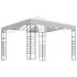  Pavilion de grădină cu șiruri de lumini LED, alb, 3x3 m