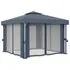  Pavilion cu perdele & șiruri lumini LED, antracit, 3x3 m