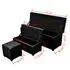 Set banchetă depozitare, piele eco, taburet pt. picioare, negru, 3 buc