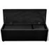Set banchetă depozitare, piele eco, taburet pt. picioare, negru, 3 buc