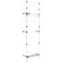  Sistem șifonier telescopic, cu bare și raft, aluminiu