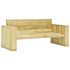  Set mobilier de grădină cu perne, 2 piese, lemn de pin tratat