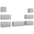  Set de dulapuri TV, 7 piese, gri beton, lemn prelucrat