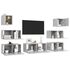  Set de dulapuri TV, 7 piese, gri beton, lemn prelucrat