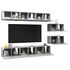  Set de dulapuri TV, 8 piese, gri beton, lemn prelucrat