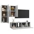  Set de dulapuri TV, 4 piese, gri beton, lemn prelucrat