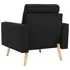  Set de canapele, 2 piese, negru, material textil