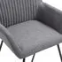  Scaune de sufragerie, 6 buc., gri închis, material textil 