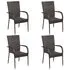  Set mobilier de grădină, 5 piese, maro