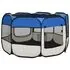  Țarc joacă pliabil câini cu sac de transport albastru 110x110x58 cm