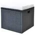  Set mobilier de exterior cu perne, 6 piese, negru, poliratan