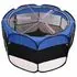 Țarc joacă pliabil câini cu sac de transport albastru 110x110x58 cm