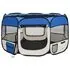  Țarc joacă pliabil câini cu sac de transport albastru 110x110x58 cm