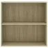  Bibliotecă, stejar sonoma, 80x30x76,5 cm, lemn prelucrat
