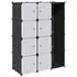  Dulap modular cu 9 compartimente, 109x36,5x143 cm, negru și alb 
