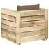  Set mobilier grădină, 2 piese, cu perne, verde, lemn impregnat