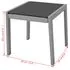  Șezlonguri de plajă cu masă, negru, aluminiu 