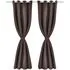 Draperii opace cu inele metalice, 2 buc., maro, 135 x 245 cm