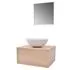  Set mobilier baie, 3 piese, bej, cu chiuvetă