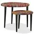  Set măsuțe cafea, 2 buc., detalii chindi împletite, multicolor