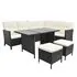  Set mobilier de grădină cu perne, 4 piese, negru, poliratan