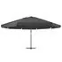  Umbrelă de soare de grădină, stâlp aluminiu, negru, 600 cm