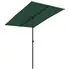  Umbrelă de soare de grădină, stâlp aluminiu, verde, 2x1,5 cm