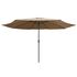  Umbrelă de soare de grădină, stâlp metalic, taupe, 390 cm
