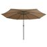  Umbrelă de soare de grădină, stâlp metalic, taupe, 390 cm