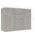  Dulap, gri beton, 88x30x65 cm, lemn prelucrat