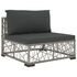  Set mobilier de grădină cu perne, 5 piese, gri, poliratan
