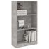  Bibliotecă cu 3 rafturi, gri beton, 60x24x109 cm, lemn compozit