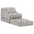  Fotoliu puf modular, gri cu dungi, material textil