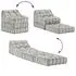  Fotoliu puf modular, gri cu dungi, material textil