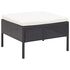  Set mobilier de grădină cu perne, 6 piese, negru, poliratan