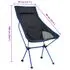  Scaun de camping pliabil, negru, PVC și aluminiu