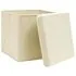  Cutii depozitare cu capace, 10 buc., crem, 28x28x28 cm