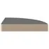  Raft colțar de perete, gri extralucios, 25x25x3,8 cm, MDF
