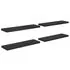  Rafturi de perete 4 buc. negru extralucios 120x23,5x3,8 cm MDF