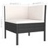  Set mobilier de grădină cu perne, 2 piese, negru, poliratan