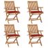 Set 4 bucati scaune de gradina pliabile cu perne, rosu