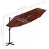 Umbrelă de soare cu 4 niveluri, stâlp aluminiu, cărămiziu 3x3 m