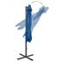  Umbrelă în consolă cu stâlp și LED-uri, albastru azur, 250 cm