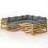  Set mobilier grădină cu perne, 10 piese, lemn masiv de acacia