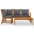  Set mobilier de grădină cu perne, 4 piese, lemn masiv de acacia