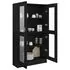  Dulap cu vitrină, negru, 82,5x30,5x150 cm, lemn prelucrat
