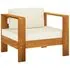  Set mobilier grădină perne alb/crem, 8 piese, lemn masiv acacia