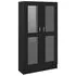  Dulap cu vitrină, negru, 82,5x30,5x150 cm, lemn prelucrat
